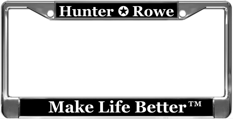 Hunter Rowe Chrome license plate frame